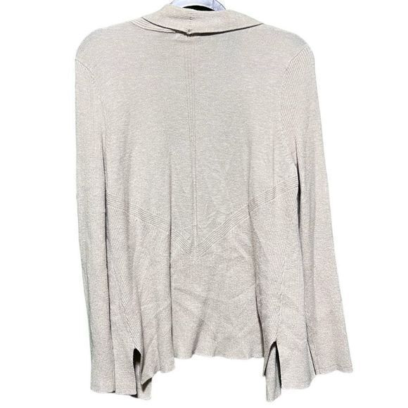 Isela Women’s Cardigan Sweater Open Front Slit‎ Sides Shawl Collar Cream Size XL - Picture 2 of 4